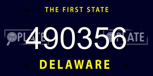 490356 Delaware License Plate