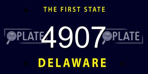 4907 Delaware License Plate