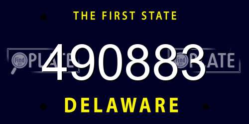490883 Delaware License Plate