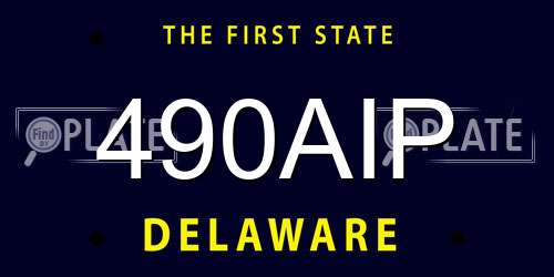 490AIP Delaware License Plate