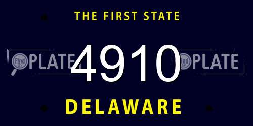 4910 Delaware License Plate