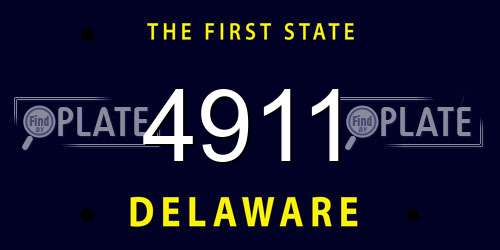 4911 Delaware License Plate