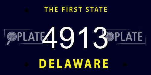4913 Delaware License Plate