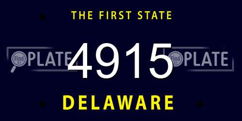 4915 Delaware License Plate