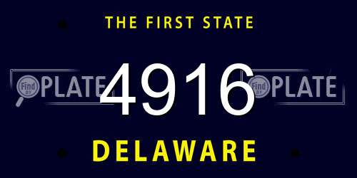 4916 Delaware License Plate