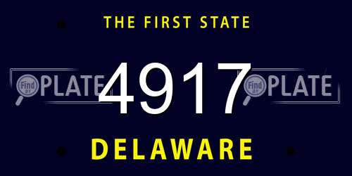 4917 Delaware License Plate
