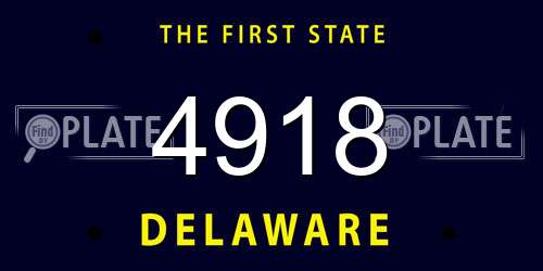 4918 Delaware License Plate