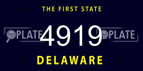 4919 Delaware License Plate