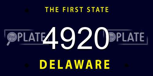 4920 Delaware License Plate