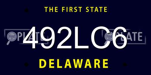 492LC6 Delaware License Plate