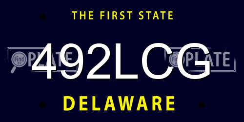 492LCG Delaware License Plate