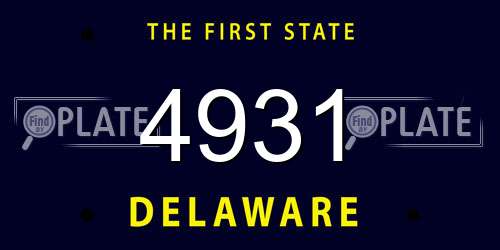 4931 Delaware License Plate