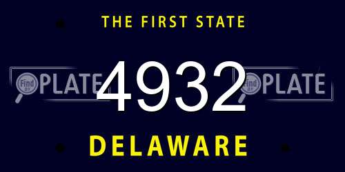 4932 Delaware License Plate