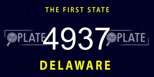 4937 Delaware License Plate