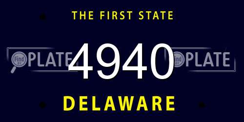4940 Delaware License Plate