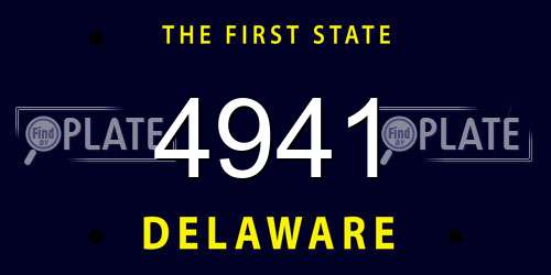 4941 Delaware License Plate
