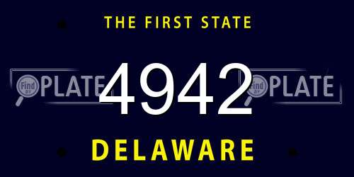 4942 Delaware License Plate