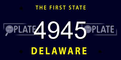 4945 Delaware License Plate