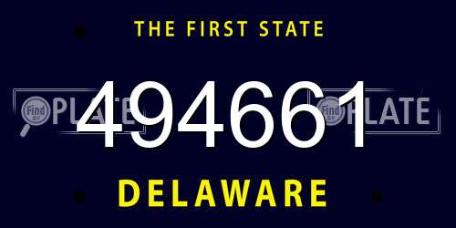 494661 Delaware License Plate