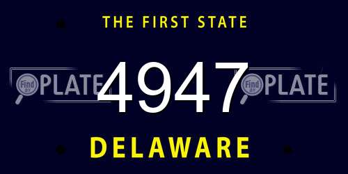 4947 Delaware License Plate