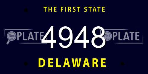 4948 Delaware License Plate
