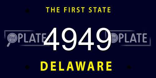4949 Delaware License Plate