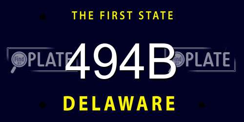 494B Delaware License Plate