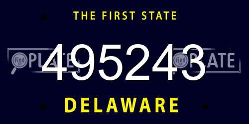 495243 Delaware License Plate