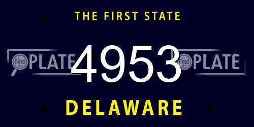 4953 Delaware License Plate