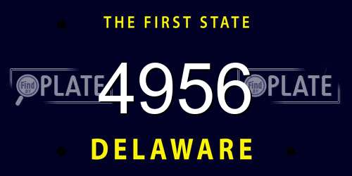 4956 Delaware License Plate