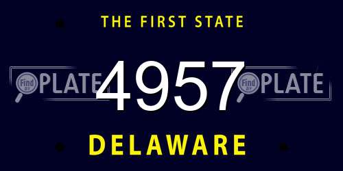 4957 Delaware License Plate