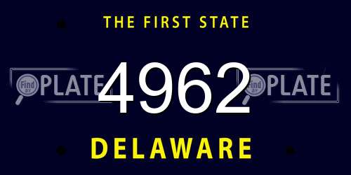 4962 Delaware License Plate