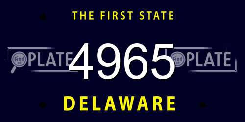 4965 Delaware License Plate