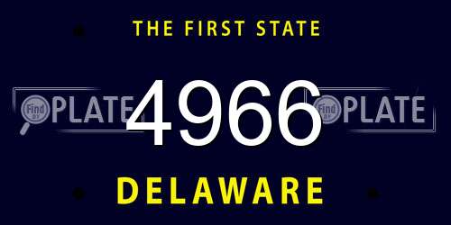 4966 Delaware License Plate