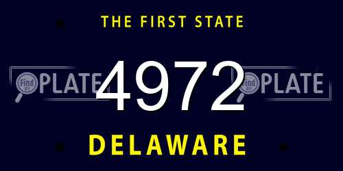4972 Delaware License Plate