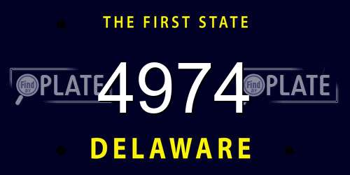 4974 Delaware License Plate