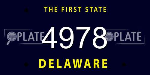 4978 Delaware License Plate