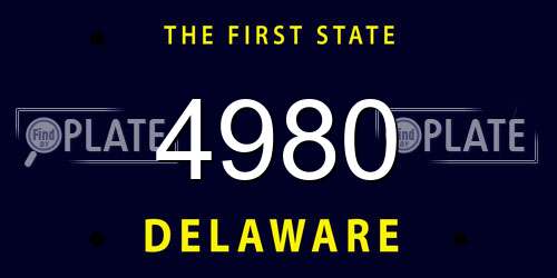 4980 Delaware License Plate