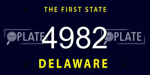 4982 Delaware License Plate