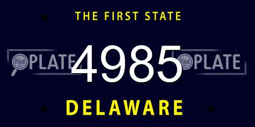 4985 Delaware License Plate