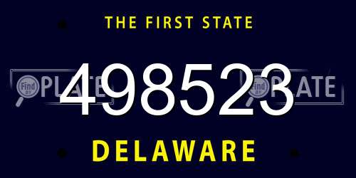 498523 Delaware License Plate