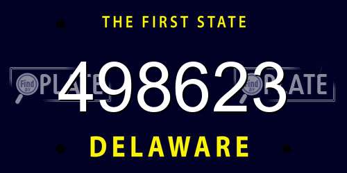 498623 Delaware License Plate