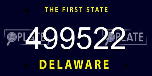 499522 Delaware License Plate