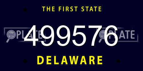 499576 Delaware License Plate