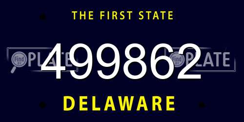 499862 Delaware License Plate