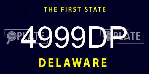 4999DP Delaware License Plate