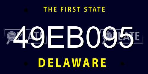 49EB095 Delaware License Plate