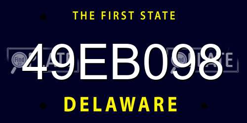 49EB098 Delaware License Plate