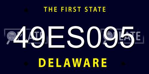 49ES095 Delaware License Plate