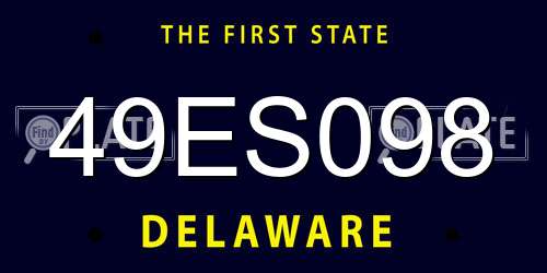 49ES098 Delaware License Plate